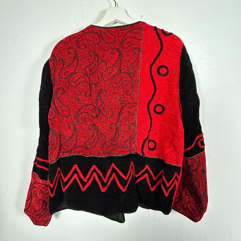 Julia Kin Womens Medium Patchwork Jacket Button-U… - image 2